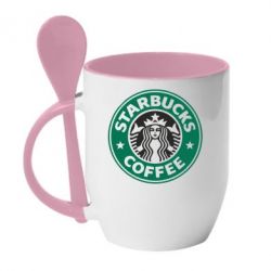 Чашка с ложкой Starbucks Logo - PrintSalon