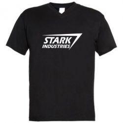 Мужская футболка  с V-образным вырезом Stark industries - PrintSalon