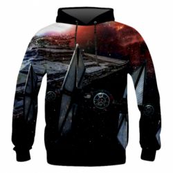 Чоловіче 3D худі Starships in space - PrintSalon