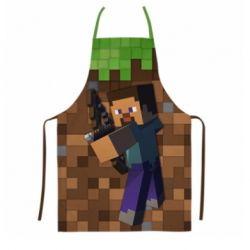 Фартук с 3D принтом Steve from game Minecraft - PrintSalon