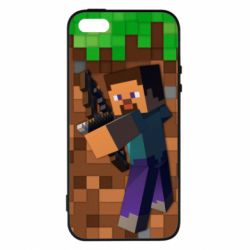 Чехол для iPhone5/5S/SE Steve from game Minecraft - PrintSalon