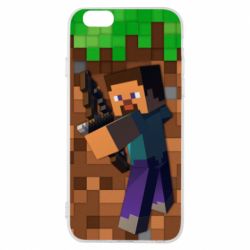 Чехол для iPhone 6/6S Steve from game Minecraft - PrintSalon