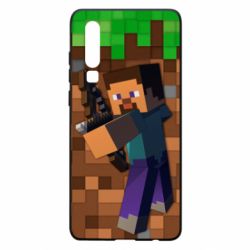 Чехол для Huawei P30 Steve from game Minecraft - PrintSalon