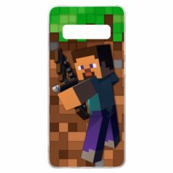 Чехол для Samsung S10+ Steve from game Minecraft - PrintSalon
