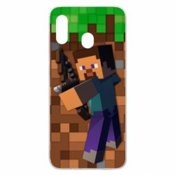 Чехол для Samsung A20 Steve from game Minecraft - PrintSalon
