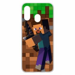 Чехол для Samsung A40 Steve from game Minecraft - PrintSalon