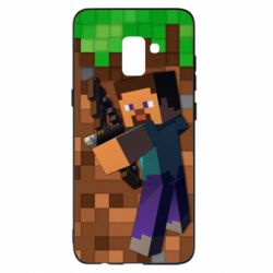 Чехол для Samsung A8+ 2018 Steve from game Minecraft - PrintSalon