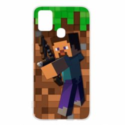 Чехол для Samsung M31 Steve from game Minecraft - PrintSalon