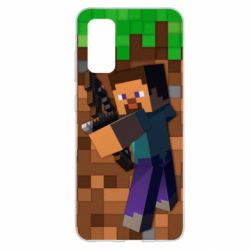 Чехол для Samsung S20 Steve from game Minecraft - PrintSalon