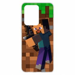 Чехол для Samsung S20 Ultra Steve from game Minecraft - PrintSalon