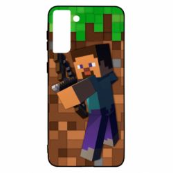 Чехол для Samsung S21+ Steve from game Minecraft - PrintSalon