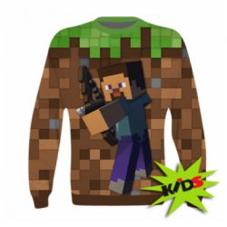 Дитячий 3D світшот Steve from game Minecraft