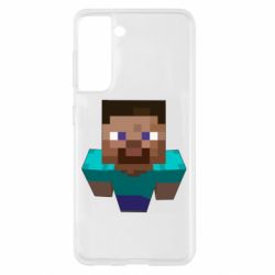 Чехол для Samsung S21 Steve from Minecraft - PrintSalon