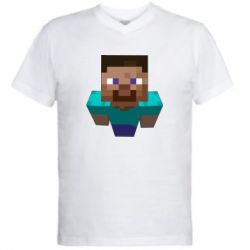 Чоловіча футболка з V-подібним вирізом Steve from Minecraft