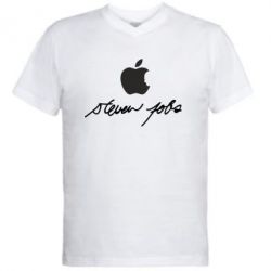 Мужская футболка  с V-образным вырезом Steve Jobs - PrintSalon