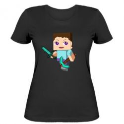 Жіноча футболка Steve minecraft - PrintSalon