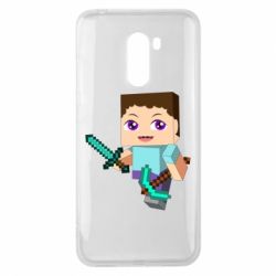 Чохол для Xiaomi Pocophone F1 Steve minecraft - PrintSalon