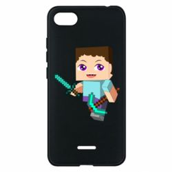 Чехол для Xiaomi Redmi 6A Steve minecraft