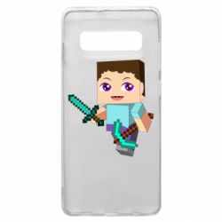 Чохол для Samsung S10+ Steve minecraft - PrintSalon
