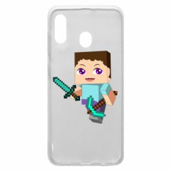 Чохол для Samsung A20 Steve minecraft - PrintSalon