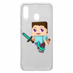 Чохол для Samsung A30 Steve minecraft - PrintSalon