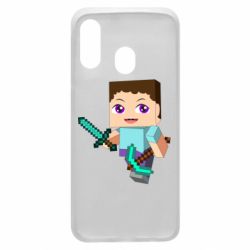 Чохол для Samsung A40 Steve minecraft - PrintSalon