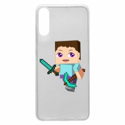 Чохол для Samsung A70 Steve minecraft - PrintSalon