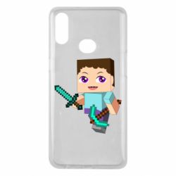 Чохол для Samsung A10s Steve minecraft - PrintSalon