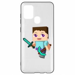 Чохол для Samsung A21s Steve minecraft - PrintSalon