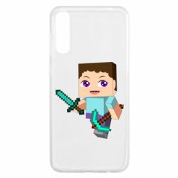 Чохол для Samsung A50 Steve minecraft - PrintSalon