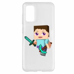 Чохол для Samsung S20 Steve minecraft - PrintSalon