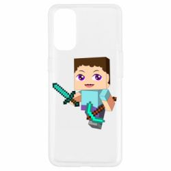 Чохол для Oppo Reno 4Steve minecraft - PrintSalon