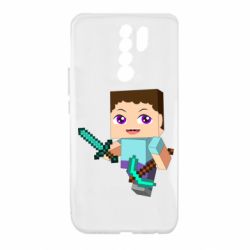 Чохол для Xiaomi Redmi 9 Steve minecraft - PrintSalon