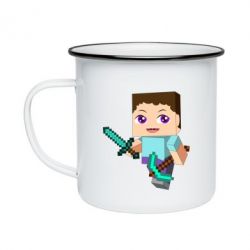 Кружка емальована Steve minecraft - PrintSalon