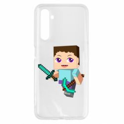 Чохол для Realme 6 Steve minecraft - PrintSalon
