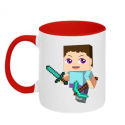 Чашка двокольорова Steve minecraft - PrintSalon