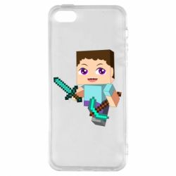 Чохол для iphone 5/5S/SE Steve minecraft - PrintSalon