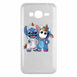 Чехол для Samsung J3 2016 Стич и единорог - PrintSalon