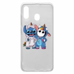 Чехол для Samsung A20 Стич и единорог - PrintSalon