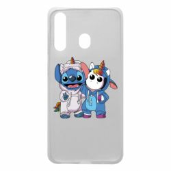Чехол для Samsung A60 Стич и единорог - PrintSalon