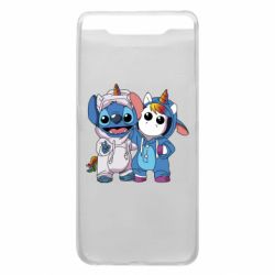 Чехол для Samsung A80 Стич и единорог - PrintSalon