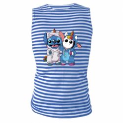 Майка-тельняшка Стич и единорог - PrintSalon