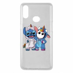 Чехол для Samsung A10s Стич и единорог
