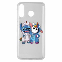 Чехол для Samsung M30 Стич и единорог