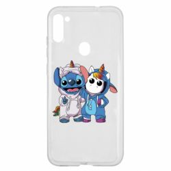 Чехол для Samsung A11/M11 Стич и единорог - PrintSalon