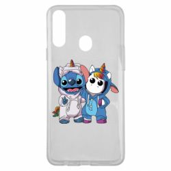 Чехол для Samsung A20s Стич и единорог - PrintSalon