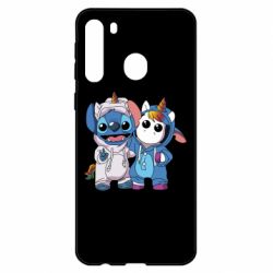 Чехол для Samsung A21 Стич и единорог - PrintSalon