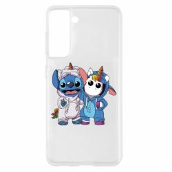 Чехол для Samsung S21 Стич и единорог - PrintSalon
