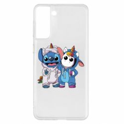 Чехол для Samsung S21+ Стич и единорог - PrintSalon