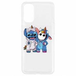 Чехол для Oppo Reno 4 Стич и единорог - PrintSalon
